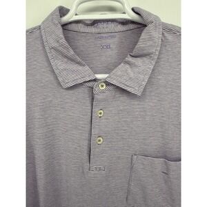 B‎ Draddy Striped Polo Shirt Men's XXL 2XL Short Sleeve Casual Golf Preppy